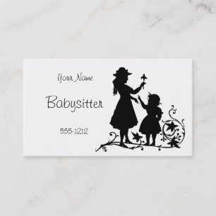 Vintage Mother Child Babysitter Business Card