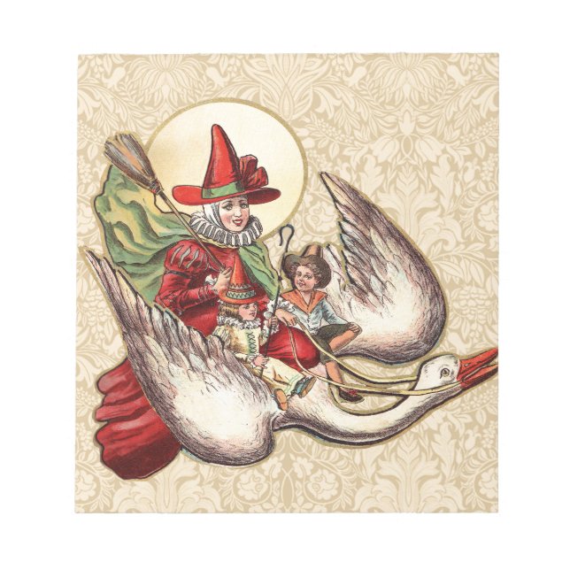 Vintage Mother Goose Antique Illustration Notepad (Front)