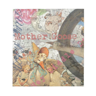 Vintage Mother Goose Fairy tale Collage Notepad