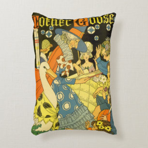 Vintage Mother Goose Reading Books to Children Decorative Cushion