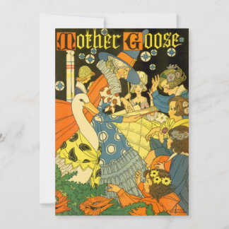 Vintage Mother Goose Reading Books to Children Invitation