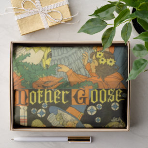 Vintage Mother Goose Reading Books to Children Tissue Paper