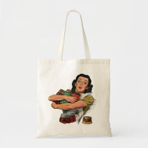 vintage mother, housewife, canning retro 50s tote bag