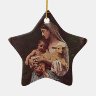 Vintage Mother Mary and Baby Jesus Ceramic Tree Decoration