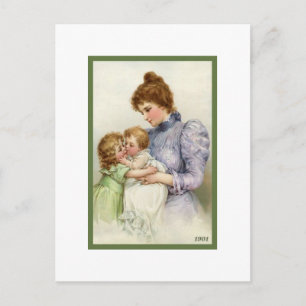 Vintage Mother With Children Postcard