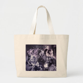 Vintage Mothers and Children Collage Large Tote Bag