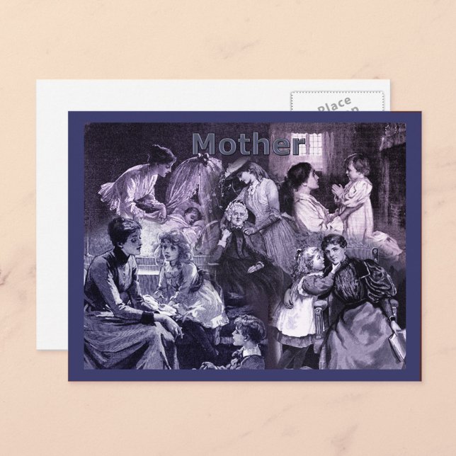 Vintage Mothers and Children Collage Postcard (Vintage Mothers and Children Collage Postcard Cover)