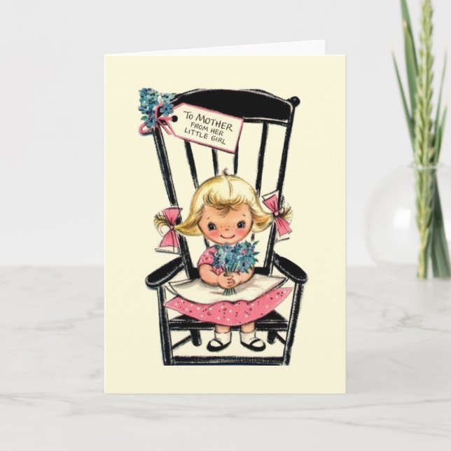 Vintage Mother's Day Card From Little Girl (Front)