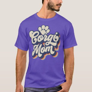 Vintage Mother's Day Gift Dog Lovers Groovy Corgi T-Shirt