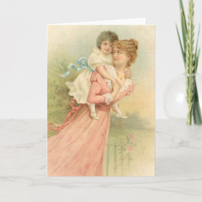 Vintage Mothers Day Mother and Child Card (Front)