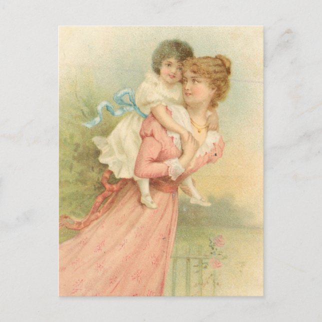 Vintage Mothers Day Mother and Child Postcard (Front)