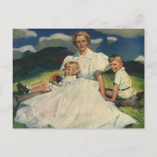 Vintage Mother's Day, Mum with Children Postcard