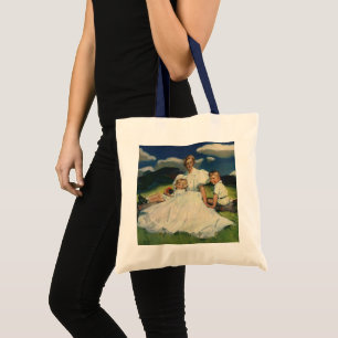 Vintage Mother's Day, Mum with Children Tote Bag