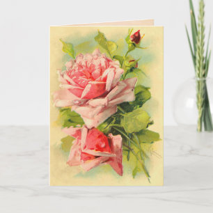 Vintage Mother's Day Roses Thank You Card