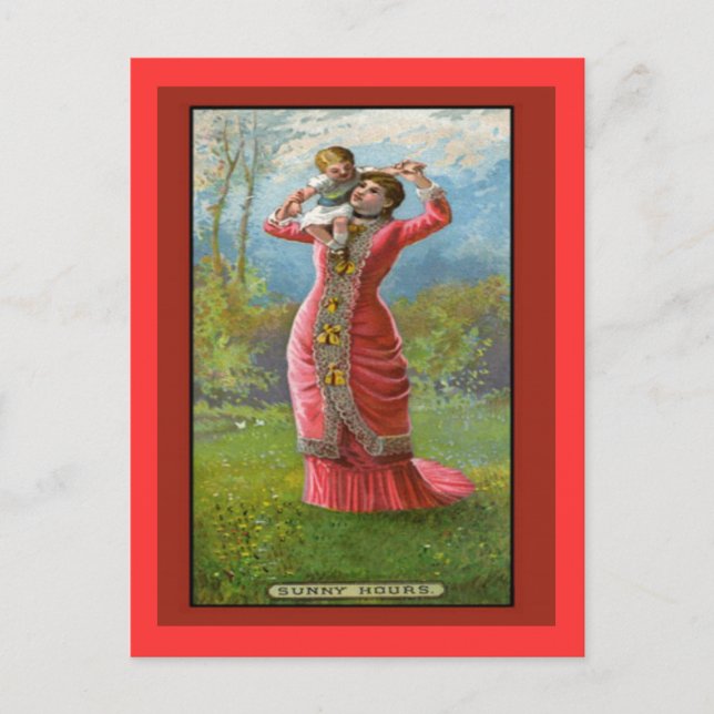 Vintage Mother's Day Sunny Hours Postcard (Front)