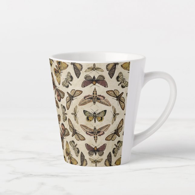 Vintage Moths Latte Mug (Right)