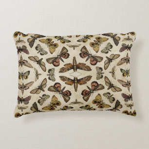 Vintage Moths Throw Pillow