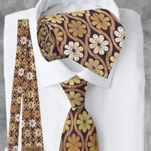 Vintage Motifs Gold Black Tie