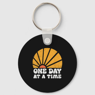 Vintage Motivational One Day At A Time Insrational Key Ring