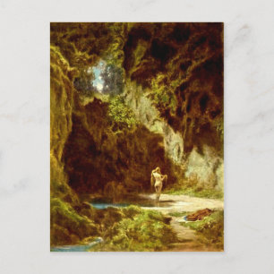 Vintage-Motive bathing Nymph Postcard