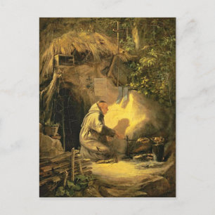 Vintage, Motive - Hermit Grilling Chicken Postcard
