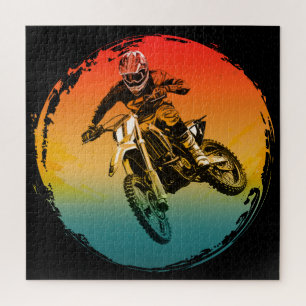 vintage motocross dirt bike rider motorcycle jigsaw puzzle