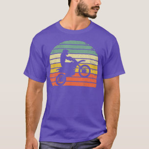 Vintage Motocross Dirt Bike Silhouette Retro T-Shirt