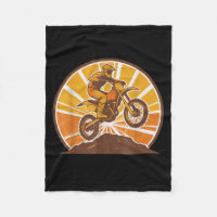 Vintage Motocross Rider Dirt Bike Jump Off Road Su