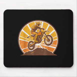 Vintage Motocross Rider Dirt Bike Jump Off Road Su Mouse Pad