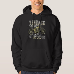 Vintage Motorbike Born 1959 Classic Motorcycle Bir Hoodie