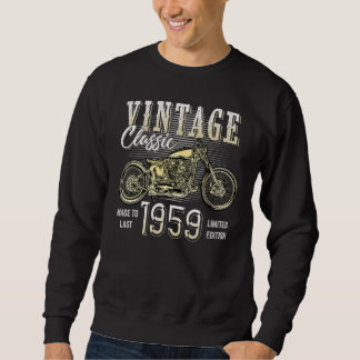 Vintage Motorbike Born 1959 Classic Motorcycle Bir Sweatshirt