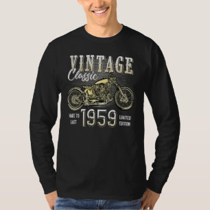Vintage Motorbike Born 1959 Classic Motorcycle Bir T-Shirt