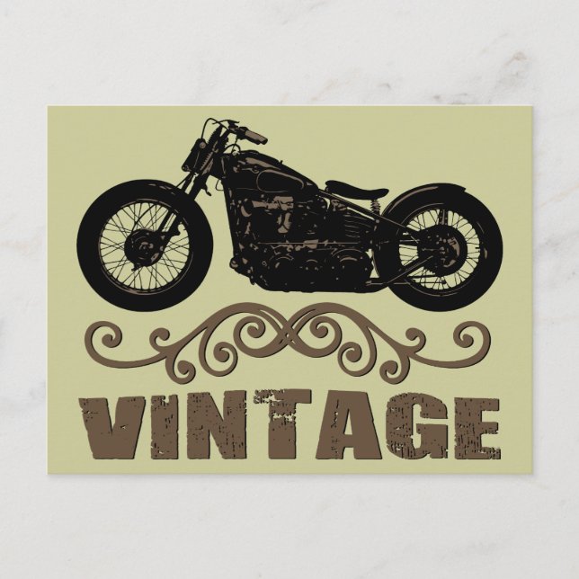 Vintage Motorbike Postcard (Front)