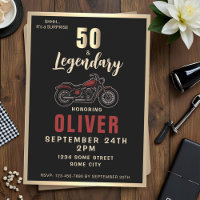 Vintage Motorcycle 50th Birthday Bike Party