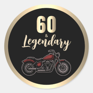 Vintage Motorcycle 60th Birthday Bike  Classic Round Sticker
