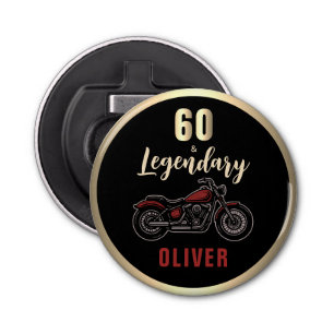 Vintage Motorcycle 60th Birthday Bike Party Bottle Opener