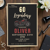 Vintage Motorcycle 60th Birthday Bike Party