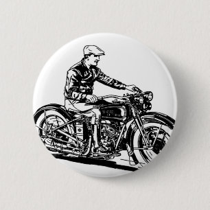 Vintage Motorcycle 6 Cm Round Badge