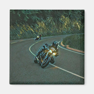 vintage motorcycle artwork magnet