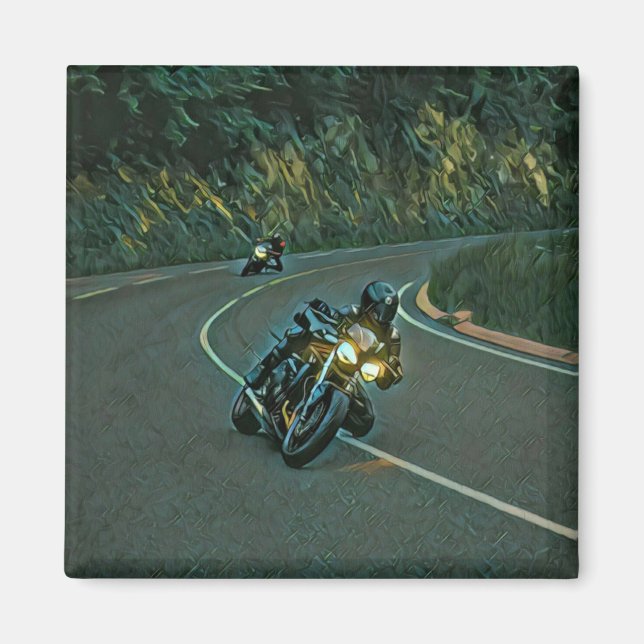 vintage motorcycle artwork magnet (Front)