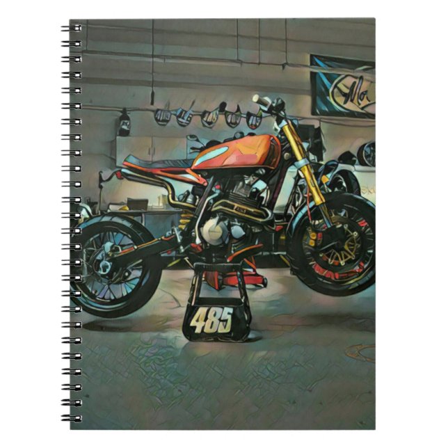 vintage motorcycle artwork notebook (Front)