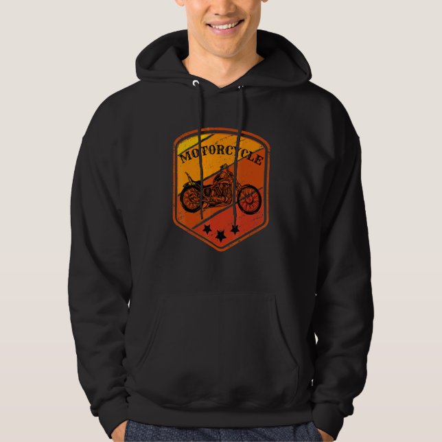 Vintage Motorcycle Biker Cool Motorcycles Hoodie (Front)