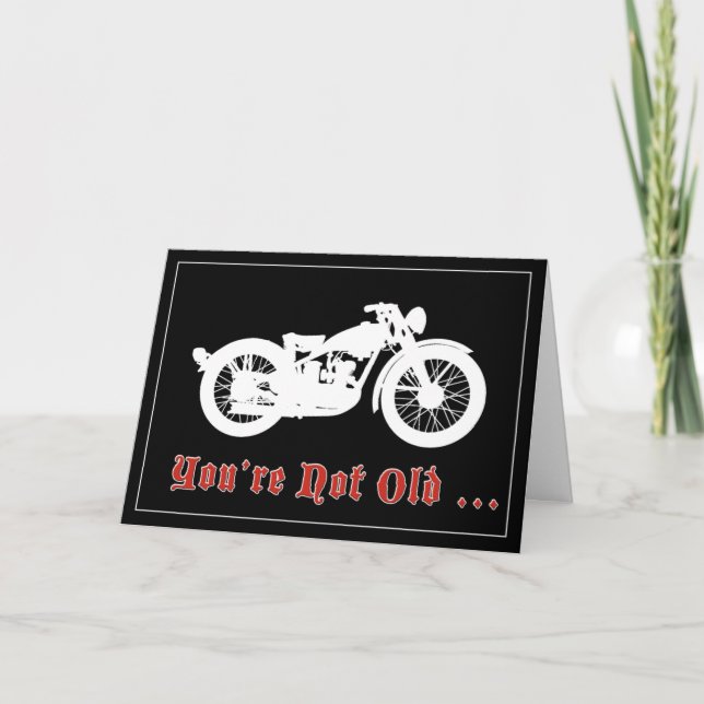 Vintage Motorcycle Birthday Card (Front)
