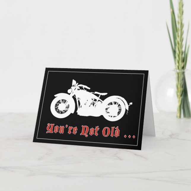 Vintage Motorcycle Birthday Card (Front)