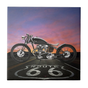 Vintage Motorcycle- Cars - Route 66 - SRF Tile