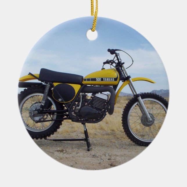 Vintage Motorcycle Christmas Ornament (Front)