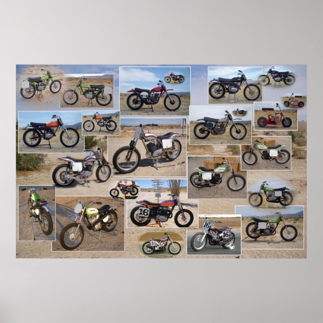 Vintage Motorcycle Collection, 36x24 Matte Poster (Front)