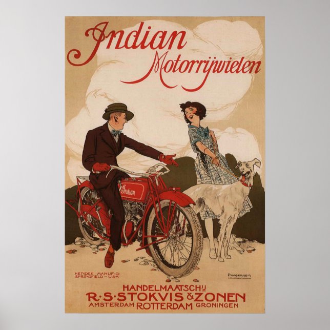 Vintage Motorcycle Company Advertising Poster (Front)