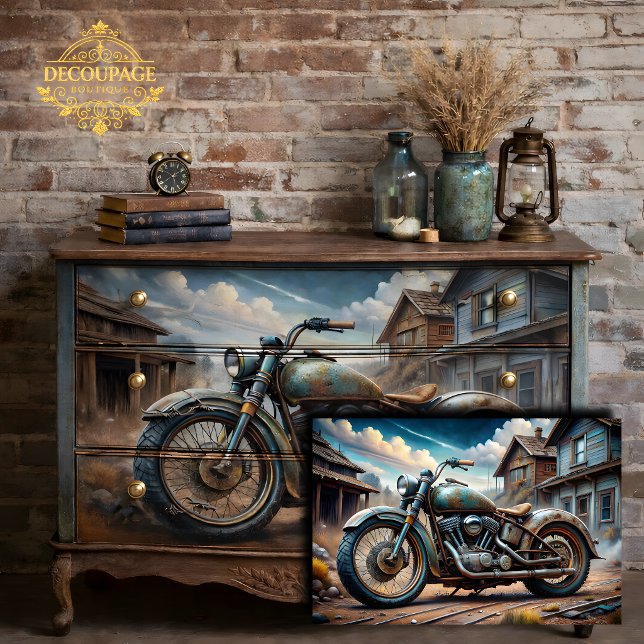 Vintage Motorcycle Decoupage Tissue Paper (Vintage Motorcycle Decoupage Tissue Paper)