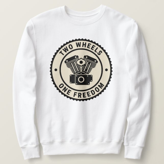 Vintage Motorcycle Engine Freedom Emblem Sweatshirt (Design Front)